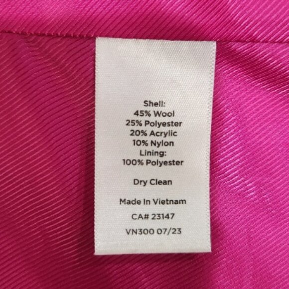 💥UBER GORGE!💥Tailored Double-Breasted Brushed Wool Blend Coat in Fuchsia Pink - Picture 14 of 15